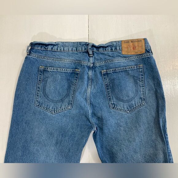 True Religion Jeans Men’s 38 Blue Rocco Distressed Denim Relaxed Skinny #10438 - Picture 5 of 13
